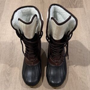 Maurices Black and Brown Lace-Up Winter Boots